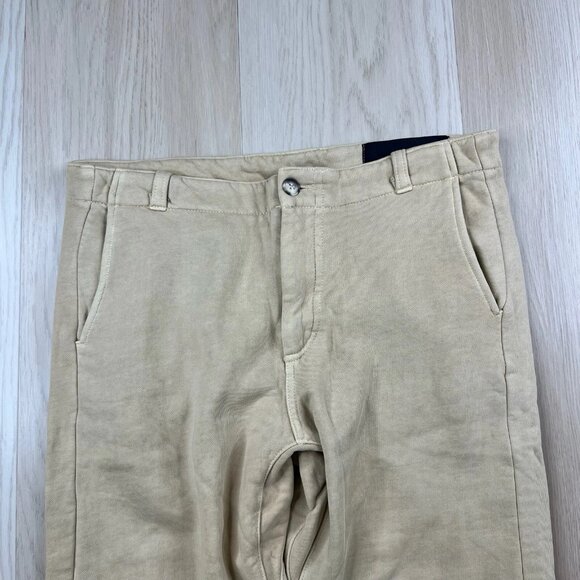 Adam Mar Pants Slim Fit Comfort Stretch Chino Men 32x30 Beige USA Made Huckberry - Picture 7 of 13